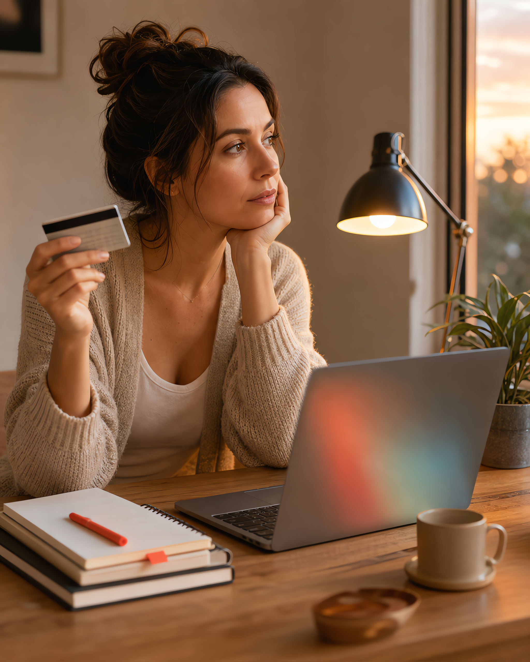Creator at a desk, hesitant about paying for another monthly tool